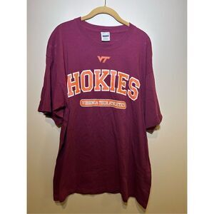 Y2K Virginia‎ Tech Hookies College Tshirt Block Letters